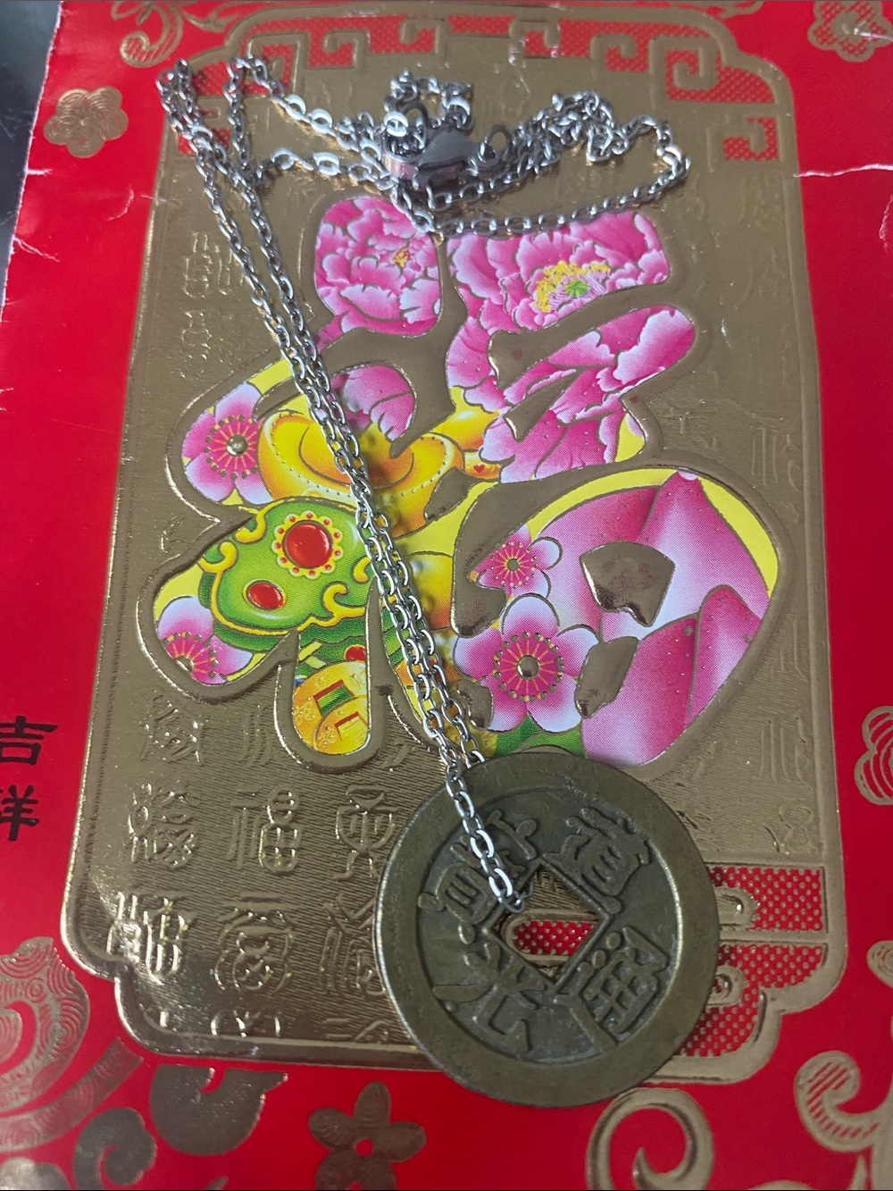 Lucky money coin necklace unisex